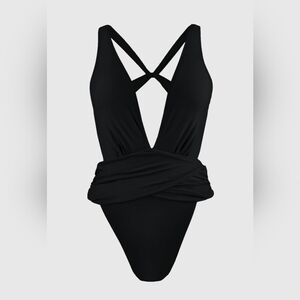 Cupshe Black Plunge Swimsuit
